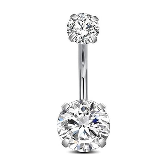 Medical Steel Belly Button Ring Zircon Gemstone Personalized Body Jewelry Women Fashionable Belly Button Stud-gifts for women