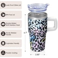 thumbnail image 3 of 20oz Geometric Textured Double Wall Handle Tumbler, Stainless Steel Insulated Travel Coffee Mug Leak Proof Straw Lid, 3 of 5