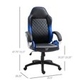 thumbnail image 3 of Topcobe Home Office Simili Cuir Ligne de Diamant Haut-Dos Rocker Chaise d'Ordinateur, Bleu, 3 of 11