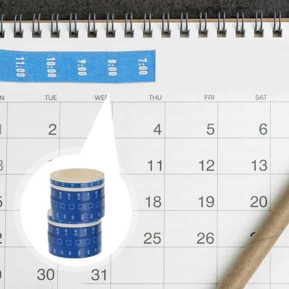 Masking Washi Tape Set Day of the Week Washi Tape Date Week Time Grid Washi Paper Tapes Decorative Stationery Masking Tape Planner Sticker 8 Rolls