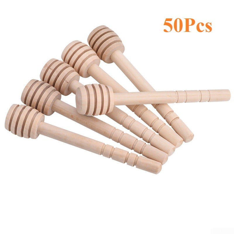 2/5/10X Wooden Jam Honey Dipper Wood Stirring Rod Stick Syrup Spoon Dip Drizzler