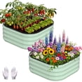 thumbnail image 1 of Raised Garden Bed – 2-Pack Galvanized Heavy Duty – 2x2x1FT – Rust-Resistant, Rounded Corners & Open Bottom – Vegetables, Flowers & Herbs, 1 of 8