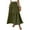 Army Green, variant on WTOBBY Women's Solid Color A-Line Pocket Skirt Elastic Waist Pleated Maxi Skirt Casual Summer Beach Skirt with Contrast Splicing Panel and Drawstring Waist,Army Green L