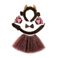 thumbnail image 4 of Conjunto de orejas y cola de vaca. Diadema con orejas de vaca para decoración de carnaval y Halloween. 5 piezas, 4 of 9
