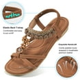 thumbnail image 4 of Ecetana Womens Flat Sandals Comfortable Summer Casual Bohemian Beach Sandals Shoes, 4 of 5