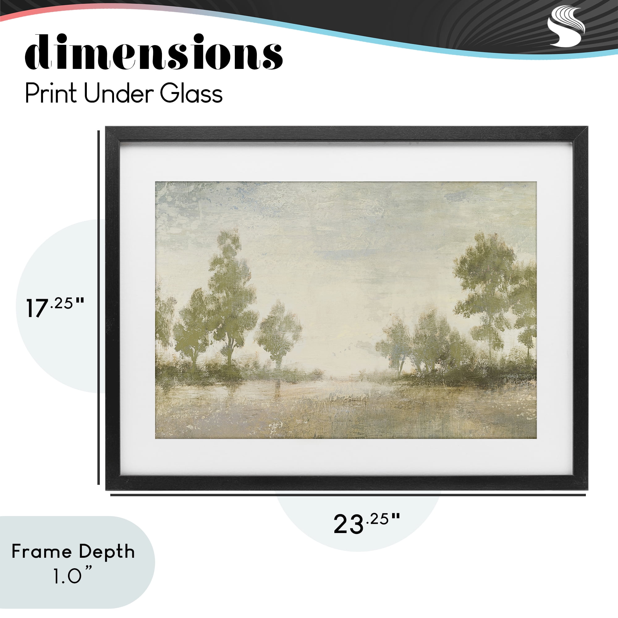 Stupell Industries Forest Light Distant Valley Black Framed Print Under Glass, design by Michael Marcon