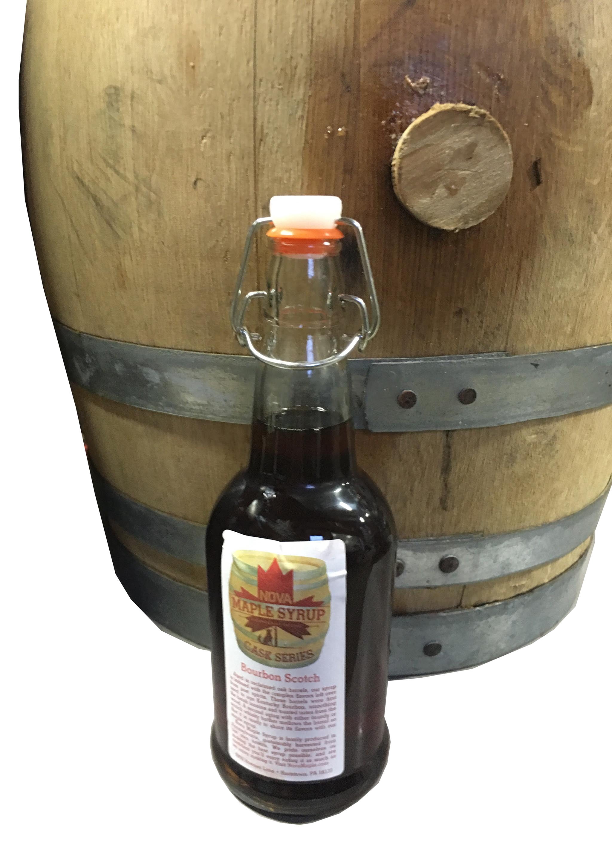Bourbon Barrel Aged Nova Maple Syrup - Pint (16 Fl Oz) (Apple Brandy Bourbon)