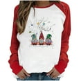 thumbnail image 1 of RKSTN Sweat-Shirt pour Femmes Noël Col Rond Imprimé Père Noël Manches Longues Blouse Régulière, 1 of 5