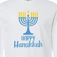 thumbnail image 4 of Inktastic Happy Hanukkah with Blue Menorah Long Sleeve T-Shirt, 4 of 5