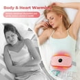 thumbnail image 6 of Electric Heating Pad, Portable Cordless Menstrual Heating Pad with 3 Heat Levels and 3 Massage Modes, 5s Fast Large Heating Belly Wrap Belt, Heating Pad for Cramps,Belly Back Relief(Pink), 6 of 11