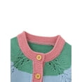 thumbnail image 4 of Qiylii Toddlers Rainbow Knitted Cardigan, Long Sleeve Single-breasted Tops, 4 of 9