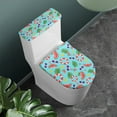 thumbnail image 2 of COEQINE Toilet Lid Dust Cover 2 Piece Set Stretchable Easy Installation Elastic Bottom Toilet Cover Set for Indoor Decoration, Watermelon Glasses Starfish Life Buoy Leaf, 2 of 7