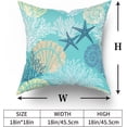thumbnail image 6 of Ocean Coral Pillow Covers 18x18 Inch Nautical Coastal Throw Pillows Set of 2 Beach Seashell Starfish Pillow Case Soft Cotton Square Cushion Covers for Home Couch Sofa Patio Bedroom, Green, 6 of 6