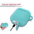 thumbnail image 3 of Njjex Case Skin for Airpods 1 & 2 & Pro, Silicone Charging Case Cute Cover with Golden Keychain + Soft Fur Ball for airpods 1st & 2nd & 3rd -Turquoise, 3 of 7