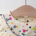 thumbnail image 6 of Qingpeng Girls Long Sleeve Polka Dot Dress Ruffle Collar Flower Embroidery A Line Casual Wear for Girls, 6 of 9