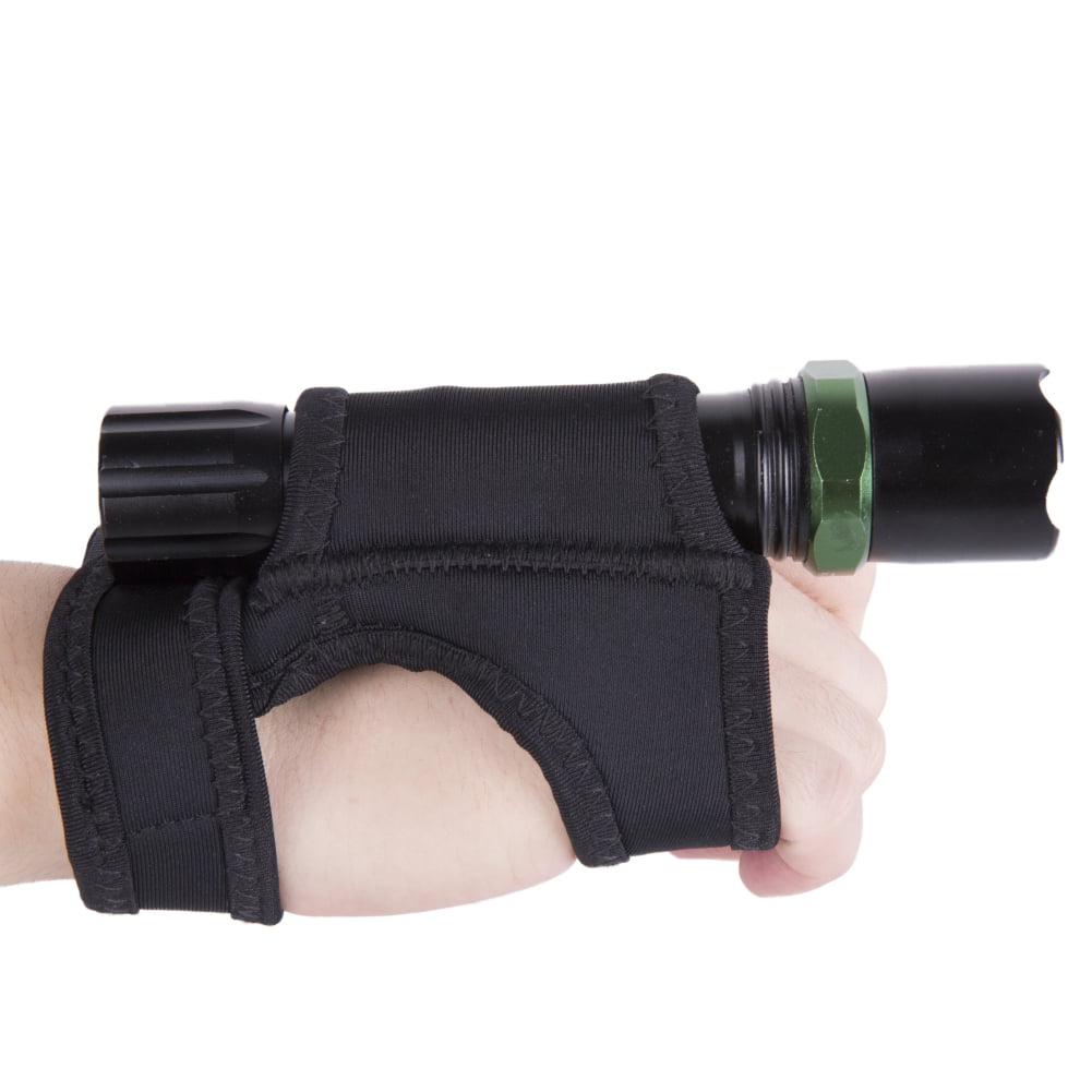 Durable Nylon Black Diving Flashlight Holder Glove Snorkeling Universal 