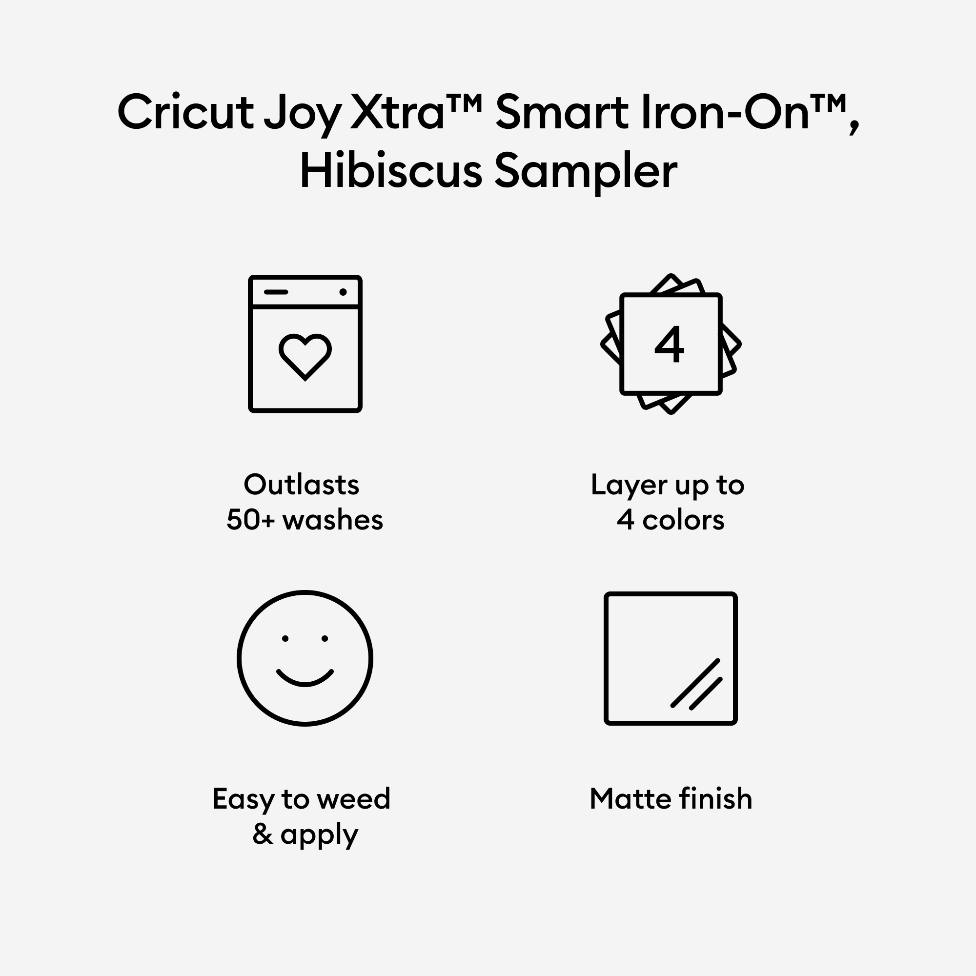 Cricut Joy Xtra™ Smart Iron-On™ Sampler, Hibiscus (3 ct), Bright Teal, Pink, Royal Blue