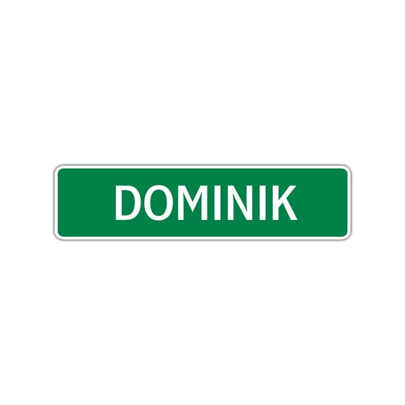 Dominik Boys Children Name Letter Printed Plaque Decoration Label Indoor Outdoor Unique Wall Novelty Aluminum Metal Sign 4"x13.5"