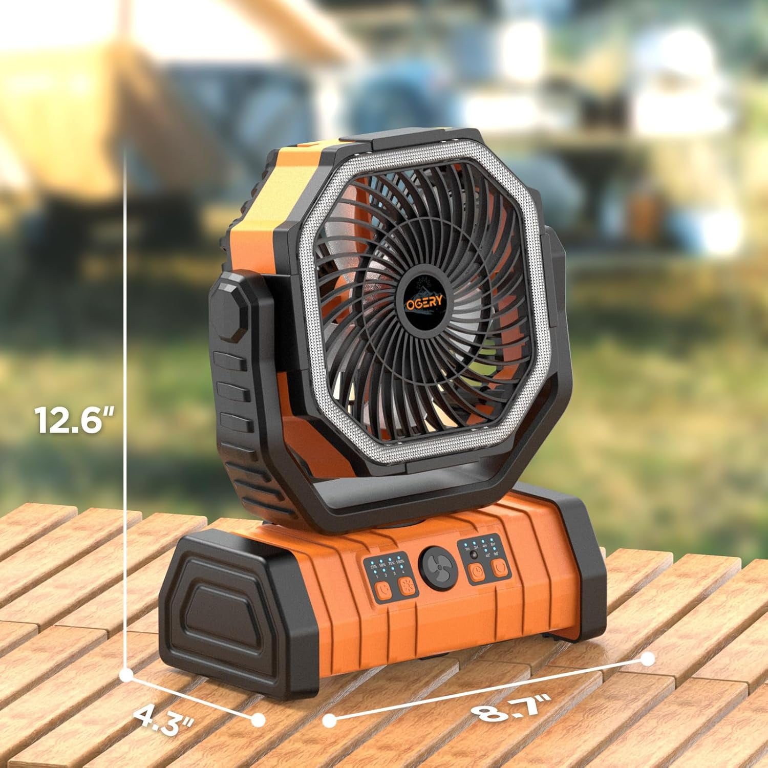 F6 Camping Fan, Portable Battery Powered Fan with 20000mAh Rechargeable Battery, LED Lantern, Remote & Oscillating - 4 Speed for Tent, Travel, Bedroom, Car, Outdoor Camping Essentials