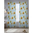 thumbnail image 3 of Blue Yellow Sunflower Sheer Curtains 108 Inches Long 2 Panels Set, Window Sheer Curtains for Living Room/Bedroom, Summer Botanical Farmhouse Floral Light Filtering Rod Pocket Curtain 52''x108''x2, 3 of 8