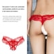 thumbnail image 3 of Mujer Tanga Chica Encaje Encantador Bragas Bowknot Diseño Ropa interior de fibra elástica transpirable, Rojo Kearding XX000028-02, 3 of 7