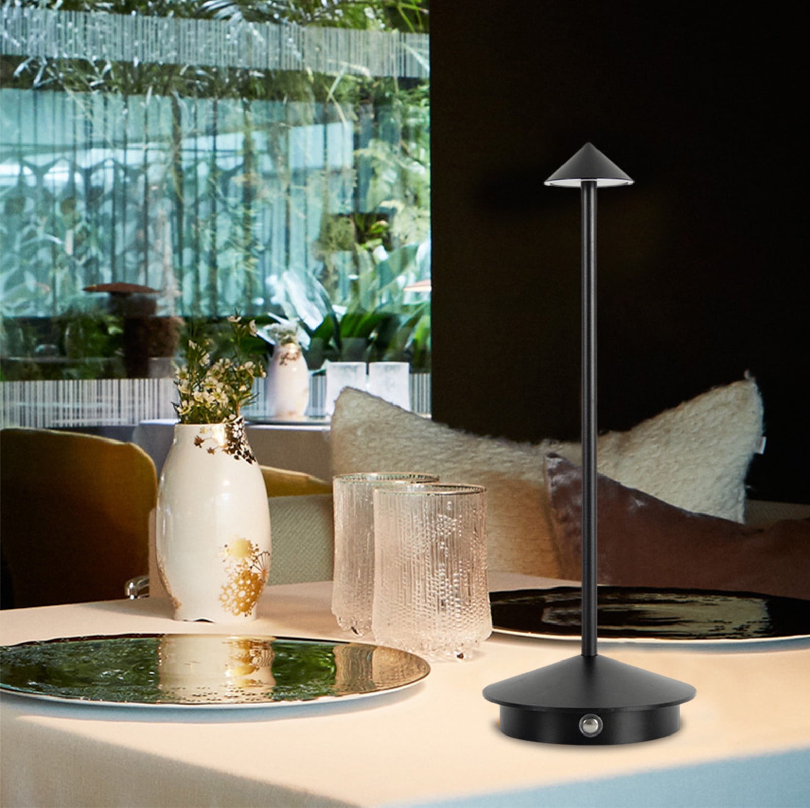Home Sale! Jubipavy Table Lamps Rechargeable LED Dinning Desk Lamp Portable Metal Table Light With Stepless Dimming 3 Level Brightness For Home Restaurant Bar Cafe Patio