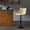 Beige, variant on AUNEKIV Bar Stools, Swivel Counter Height Barstools with Back, Adjustable Faux PU Leather Bar Chairs, Modern Armless Kitchen Island Stool, Oatmeal