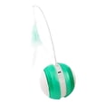 thumbnail image 2 of DOLITY 2 Modes Cat Interactive Toy Play Ball with Feather Teaser, Pets Kitten Scratch Green, 2 of 9