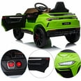 thumbnail image 5 of Green 12V Lamborghini Battery Powered Ride On Cars with Remote Control, LED Lights, MP3, USB, Aux, Gifts for Boys Girls, 5 of 9