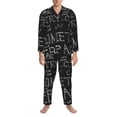 thumbnail image 3 of Daiia Black Scientific for Men's Long-Sleeved Pajama Set – Soft & Comfortable Sleepwear Button-Up Pajamas Cozy Lounge Wear-Medium, 3 of 7