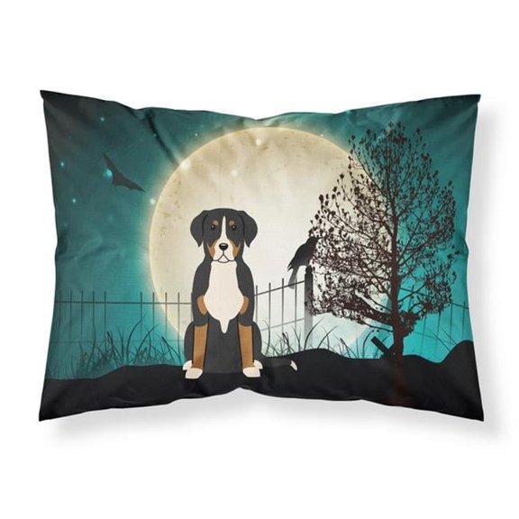 Halloween Scary Greater Swiss Mountain Dog Fabric Standard Pillowcase, 20.5 x 0.25 x 30 in.
