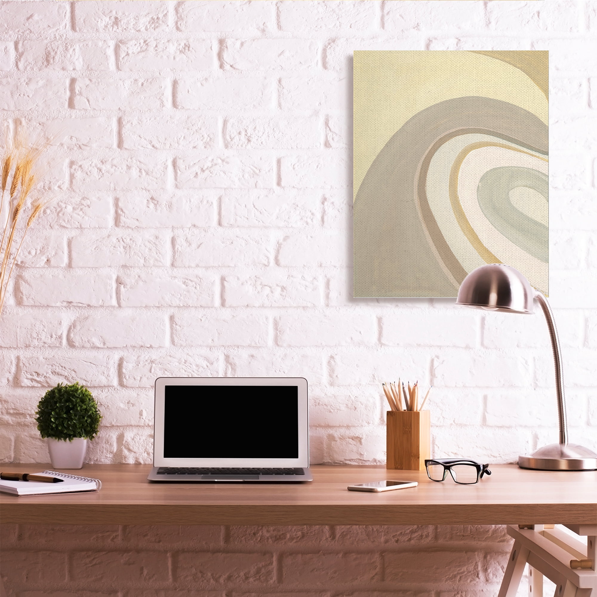 Stupell Industries Organic Grooved Abstraction Neutral Brown Yellow Canvas Wall Art, 30 x 40, Design by Danhui Nai