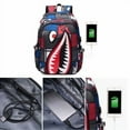 thumbnail image 6 of Shark Teens Backpacks Fashion Schoolbag Casual Waterproof Travel USB Laptop Backpack (Style 4), 6 of 8