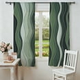 thumbnail image 3 of Ombre Sage Green Sheer Curtains 72 Inch Long Rod Pocket Semi Transparent Light Filtering Window Drapes for Kitchen Bedroom Living Room,2 Panels, Abstract Ocean Waves, 3 of 9
