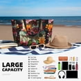 thumbnail image 5 of Balery Stained Glass Floral Cake Beach Travel Bag - Water-Resistant, Large Capacity Lightweight Tote with 7 Pockets for Women and Men - Perfect for Beach, Pool, Gym, and Travel, 5 of 7