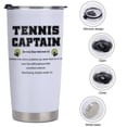 thumbnail image 5 of Tennis Captain Gifts Tennis Gifts, 20 Oz Insulated Tumbler, Tumbler with Lid, Vacuum Travel Coffee Mug Stainless Steel Cup Sport Accessories Gift for Women Men Sports Loves Friend Christma, 5 of 8