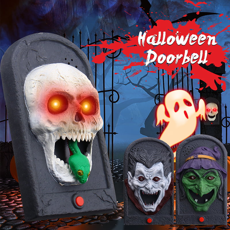 SPOOKY SCARY HALLOWEEN TALKING DOORBELL LIGHTS AND SOUNDS TRICK OR TREAT 