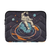 FORMRS 15-15.6 inch Laptop Sleeve Case Soft Carrying Quilted Computer Bag Cover, Black Astronaut Record