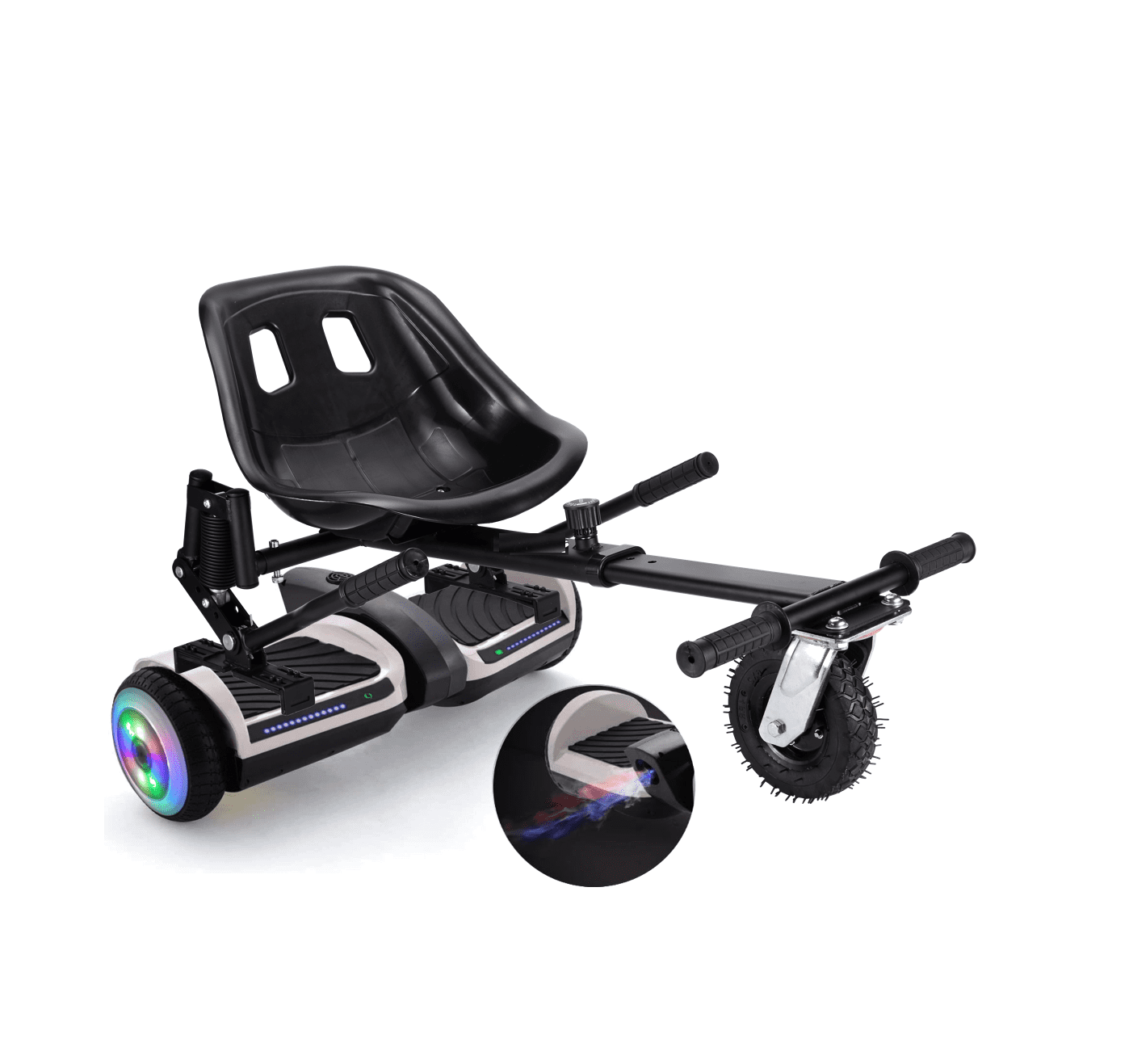 White Fog Hoverboard & Wireless Speaker And Black Hovercart UL 2272