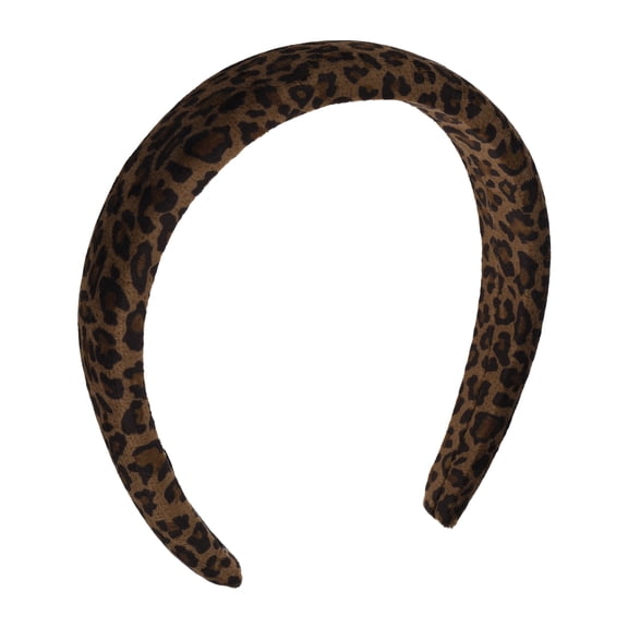 Unique Bargains 1 Pc Headband Hair Accessories Brown [1.18" Wide-Faced Leopard Print]
