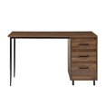thumbnail image 4 of Walker Edison 3 Drawer Modern Wood and Metal Computer Writing Desk Home Office Workstation Small 52 Inch, Dark Walnut, 4 of 5