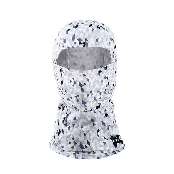 OOOUM Unisex Camouflage Balaclava Shiesty Stretch Quick Dry Full Face Neck Windproof Sun Cycling Outdoor Protective Headwear White