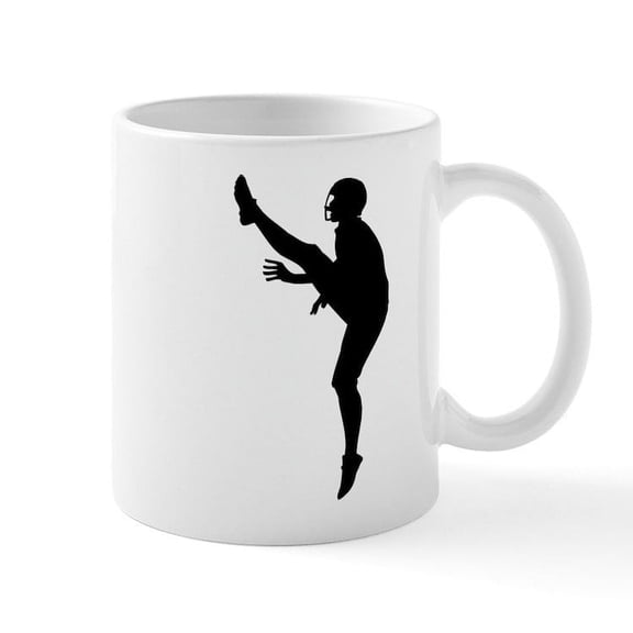 CafePress - Football Silhouette Mug - 11 oz Ceramic Mug - Novelty Coffee Tea Cup