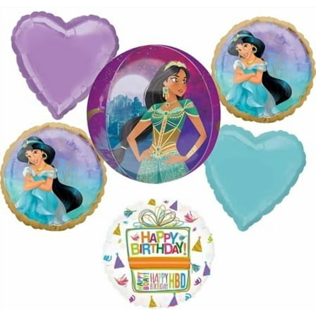 Aladdin Birthday Party Supplies Princess Jasmine Orbz Balloon Bouquet Decorations
