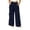 *Navy, variant on VBVC Women's Y2K Elastic Waist Wide Leg Pants , Side Tie Loose Palazzo Pants For Women , Ladies' Casual Breathable Beach Trousers with Pockets,Khaki,XL-5XL