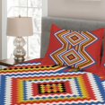 thumbnail image 2 of Ambesonne Tribal Quilted Coverlet 3 Pcs, Mosaic American, Queen Size, Multicolor, 2 of 3