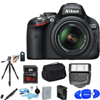 Nikon D5100 - Cámara réflex digital de 16.2 Mp (pantalla articulada 3,  estabilizador óptico, vídeo Full HD), color negro - kit con objetivo AF-S  DX