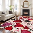 thumbnail image 2 of Large Area Rugs for Living Room Bedroom, Romantic Love 8'x10' Rug Washable Carpet Runner Indoor Outdoor, Valentine's Day Stars Heart Cartoons Beige Non Slip Floor Mats Rug for Kitchen, Patio, 2 of 8
