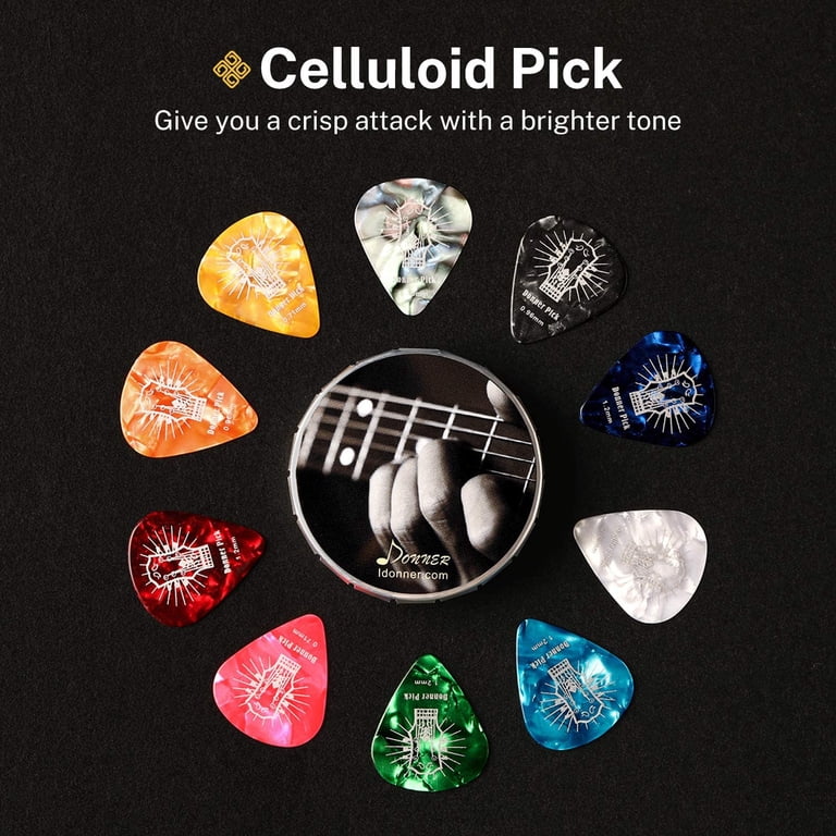 Donner Celluloid Guitar Picks 16 Pack with Case, Assorted photo 4