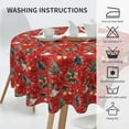 thumbnail image 4 of Christmas Round Tablecloth 60 Inch Christmas Tree Table Cover Waterproof Wipeable Table Cloth for Party Picnic Kitchen Home Decoration, 4 of 8